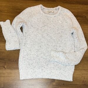 Abercrombie Kids Sweater Crewneck Fuzzy Youth 11/12 Speckled Lt Gray